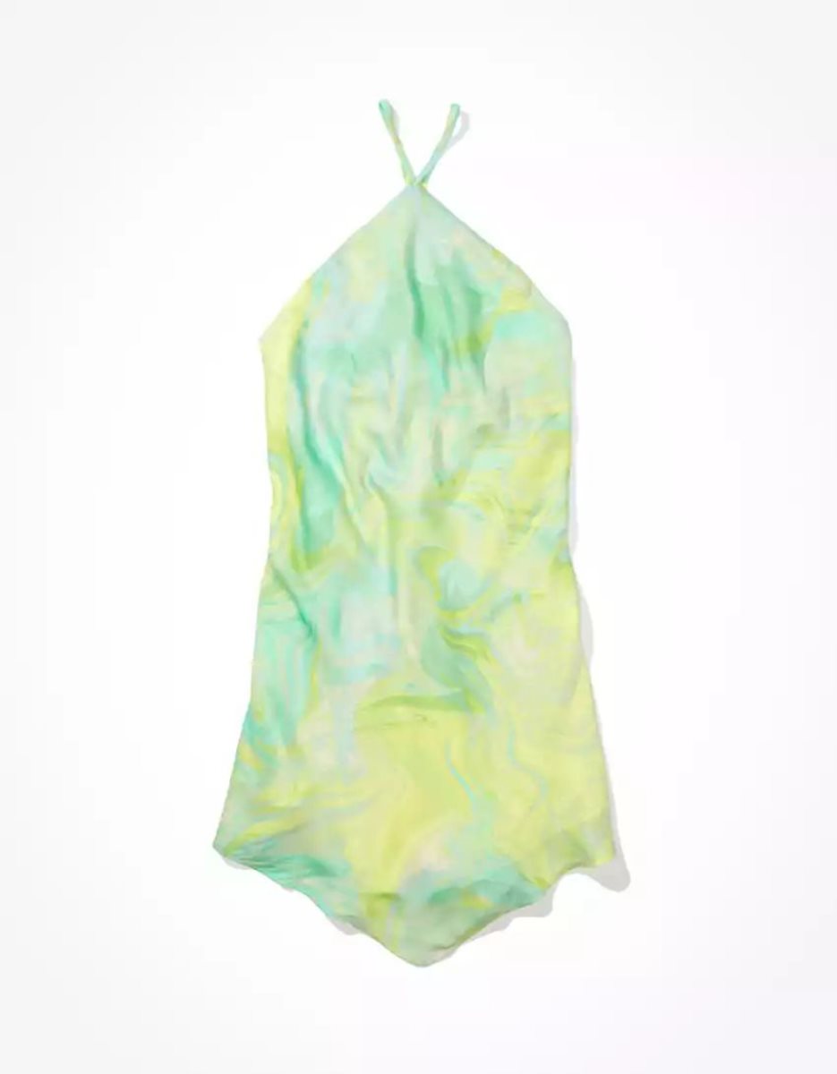 Mini Robe American Eagle AE Silky Halter Vert Femme | KRE-72685528